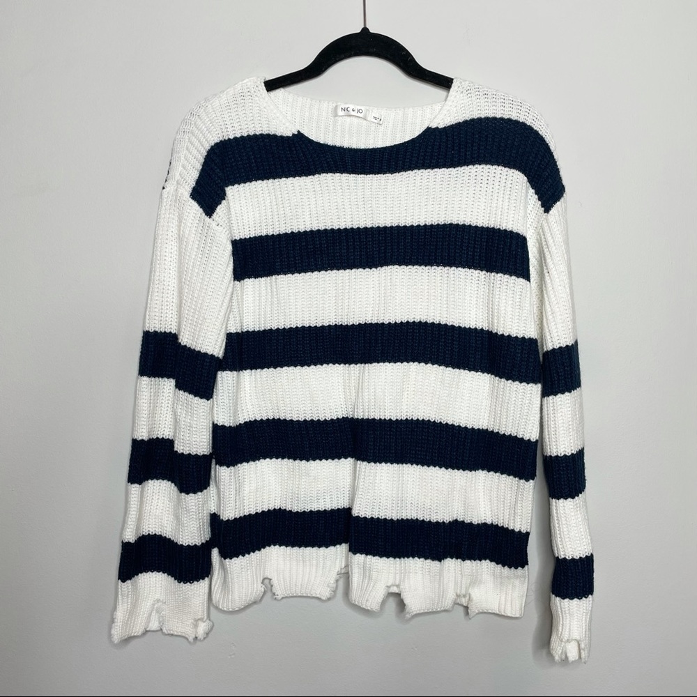 NIC & JO Distressed Stripe Sweater
